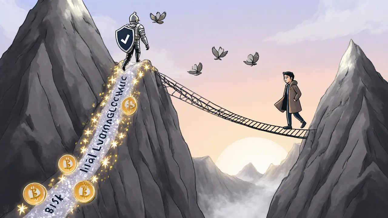 Experienced trader on a high‑leverage path and beginner on a risky bridge.