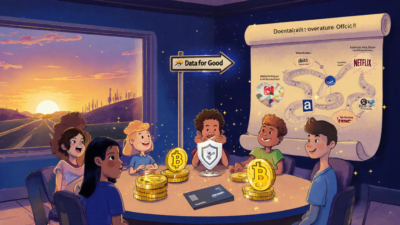 DAO meeting with SWASH tokens, gift cards, shield, and roadmap toward Data-for-Good.