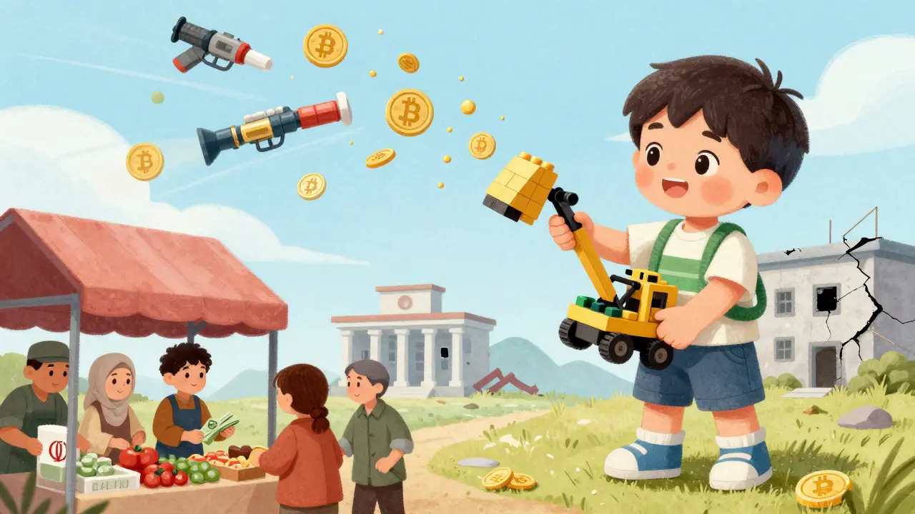 A child in Pyongyang mines crypto that transforms into medicine and weapons, while a family trades stablecoins for food.