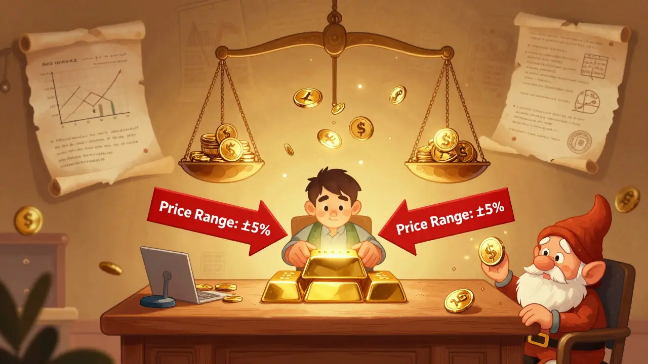 A liquidity provider setting a precise price range for WAVAX and USDC, earning fee rewards as glowing coins rain down in a cozy, illustrated workshop.