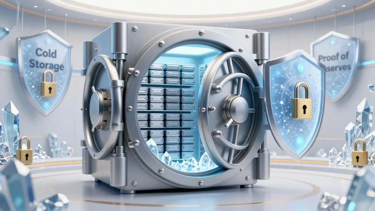 A secure iron vault protecting hardware wallets in a crystalline environment