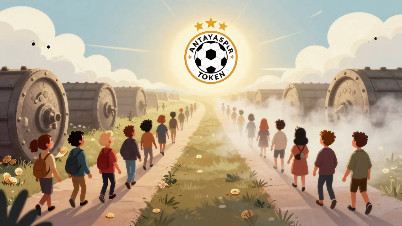 Two forked paths showing future scenarios for Antalyaspor token development