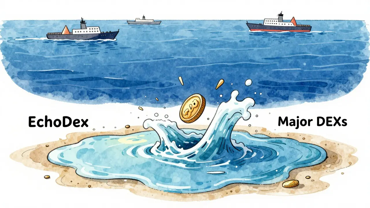 Small puddle vs deep ocean illustrating liquidity differences in crypto trading
