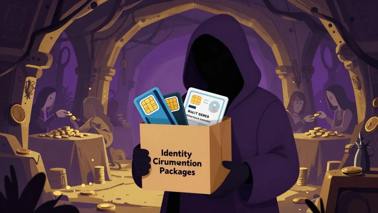 Underground market selling fake identity documents for crypto trading