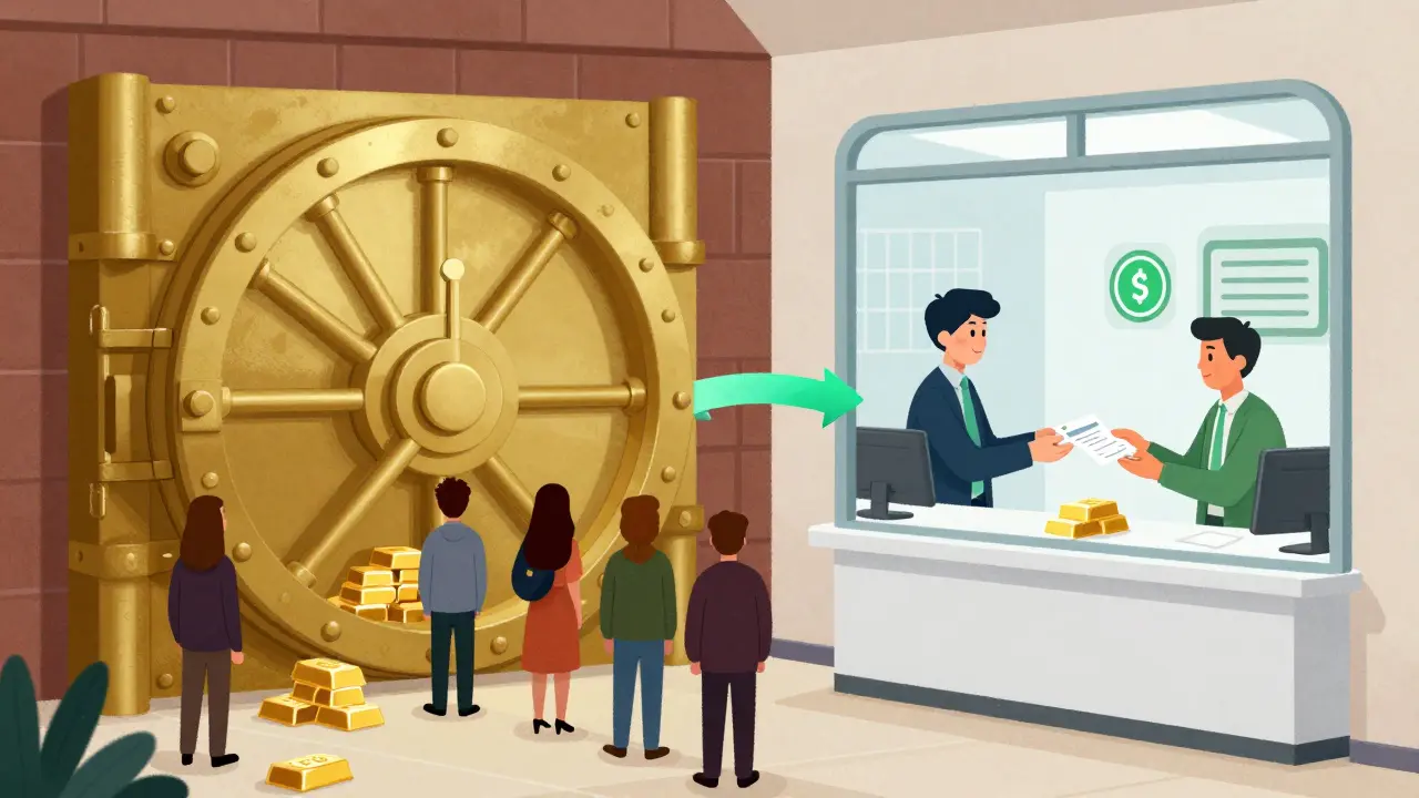Illustration of secure vault vs fast sidechain branch office