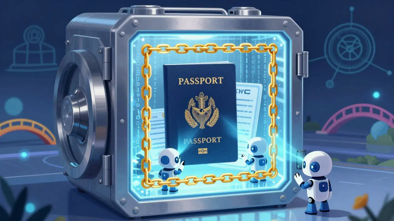Magical vault showing secure digital identity verification process