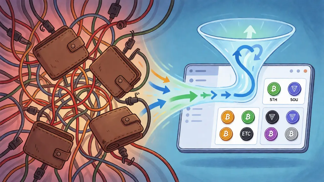 Chaos vs order visualization of crypto wallet management